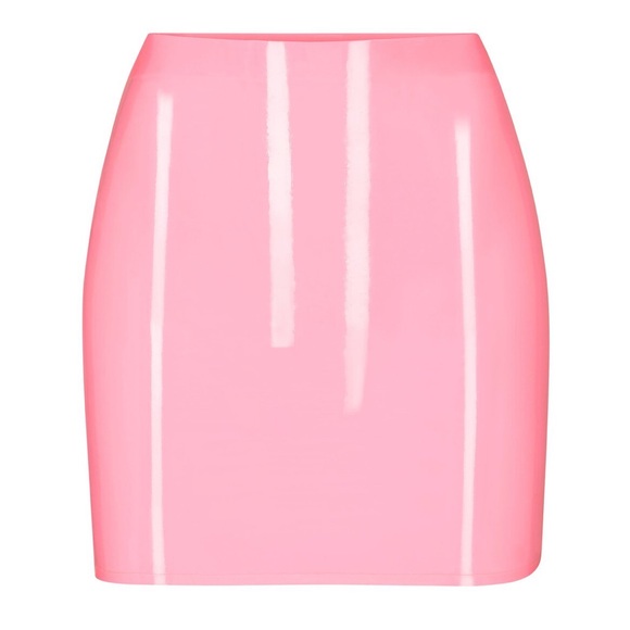 SKIMS Latex Mini Skirt in Neon Blush NEW - Picture 4 of 15